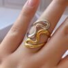 anillo dos ondas Anillo dos ondas bicolor