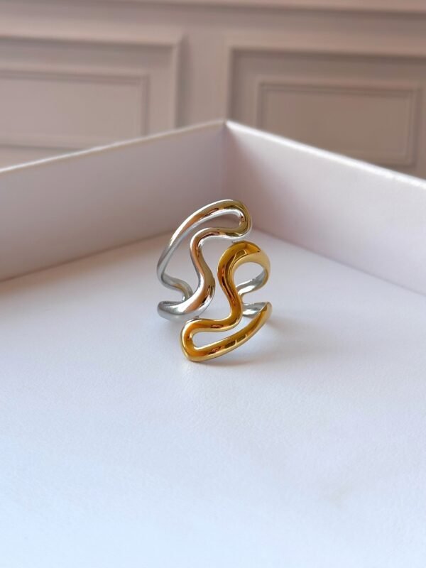 anillo dos ondas 2 Anillo dos ondas bicolor