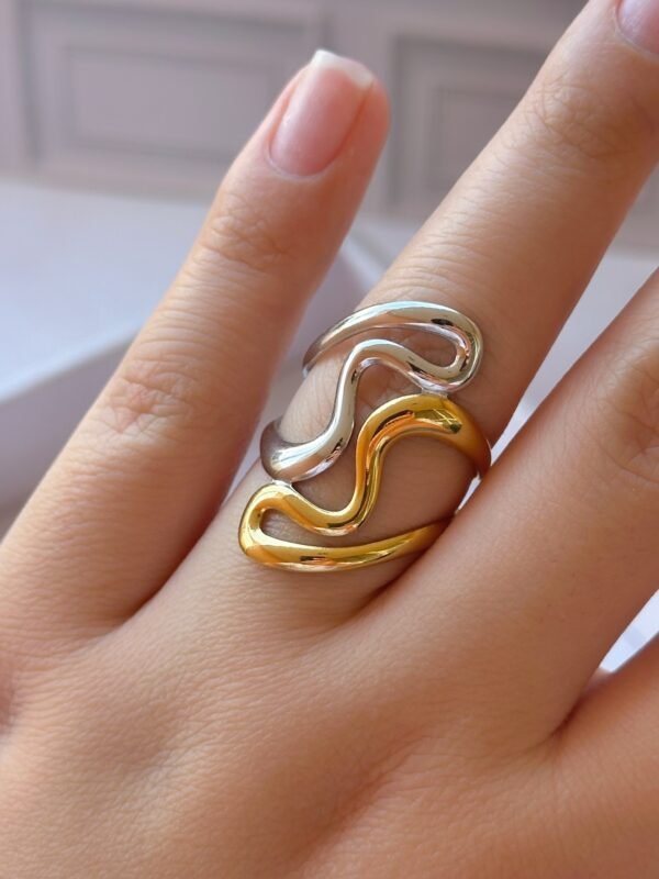 anillo dos ondas Anillo dos ondas bicolor