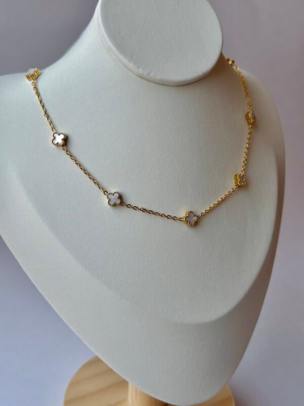 Gargantilla Trébol Mini Blanco