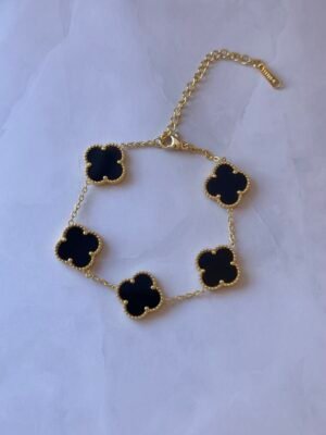 Pulsera trébol negro